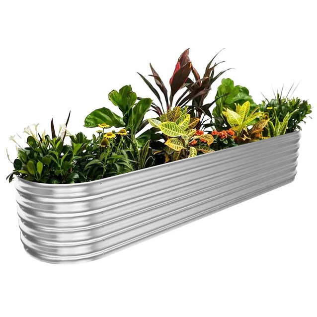12-in-1 Modular Metal Garden Beds 8ft X 2ft/5ft X 5ft Raised Planter Box Grow Herbs, Vegetables, and Flowers Home Garden