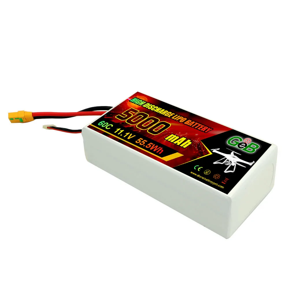 แบตเตอรี่อัตราสูง 3.7V 7.4V 12V 14.8V 22.2V 25C 30C 5000mAh UAV แบตเตอรี่ลิเธียมโพลิเมอร์อัตราสูง แบตเตอรี่ลิเธียมไออน