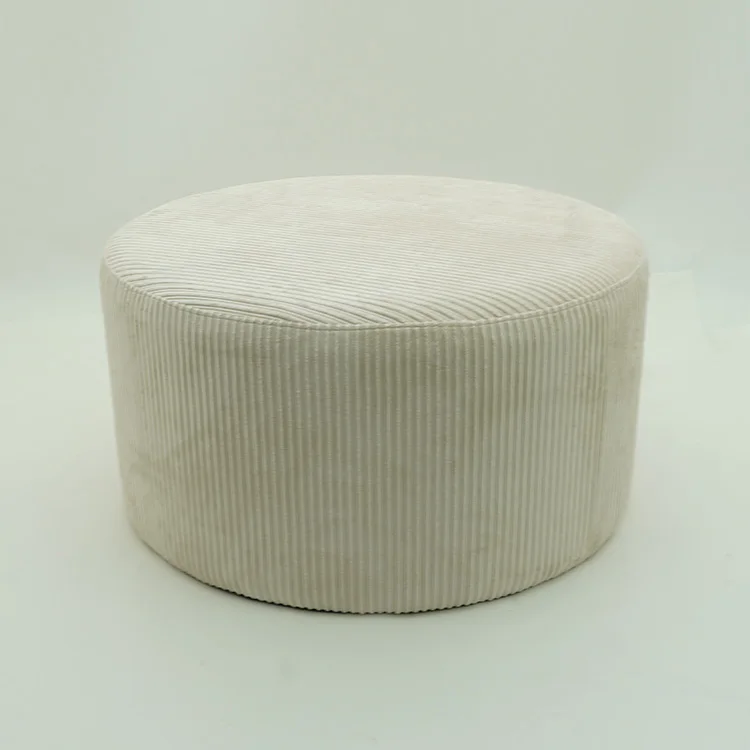 Hot Selling Modern Home Furniture Round Velvet Fabric Tufted Pouf Ottoman Stool Coffee Table Tuffed Ottoman