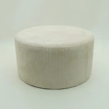 Hot Selling Modern Home Furniture Round Velvet Fabric Tufted Pouf Ottoman Stool Coffee Table Tuffed Ottoman