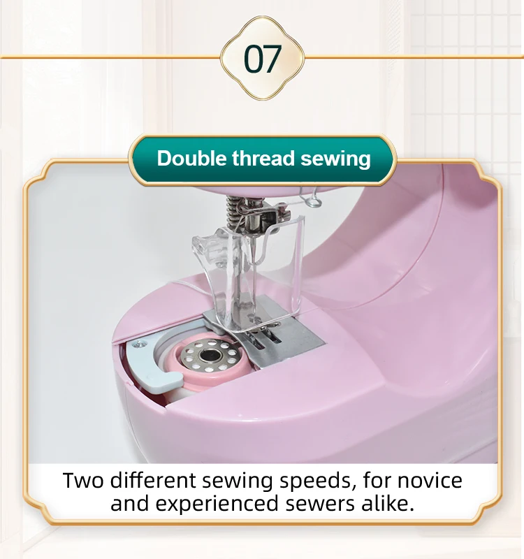 301 Mini Portable Electric Sewing Machine With Protection Function,Extension Table,Straight Line Sewing Machine for Home Use