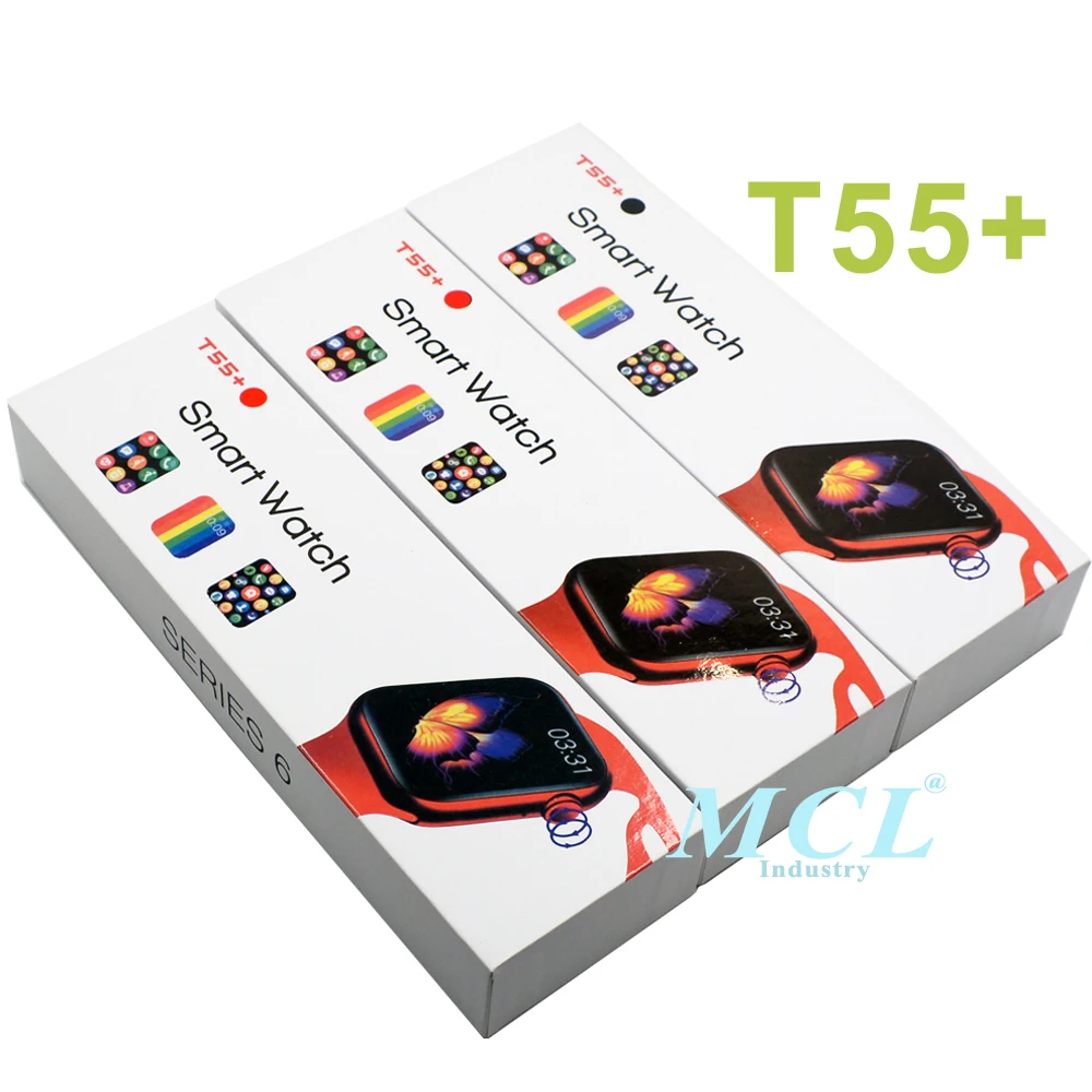 2022 New Arrival T55 Plus Series 6 Smart Watch Full Touch Screen Bt