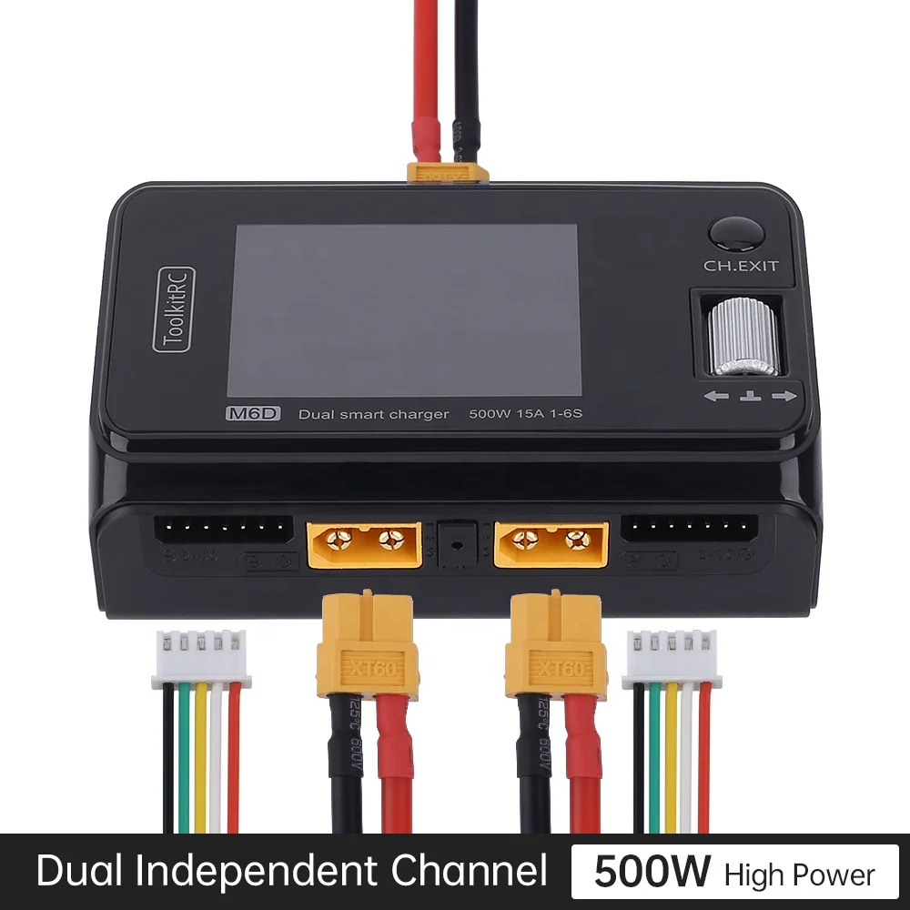 Toolkitrc M6D 500W DC Smart Charger for 1-6S Lipo Batteries