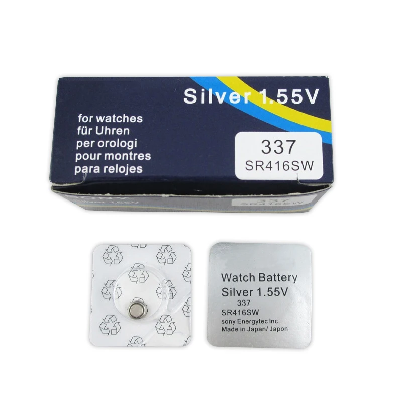 High Quality New 1.55v Silver Oxide 337 Battery 337 With Watch Batteries  For Sony - Buy Sr416sw Batteri Batteries For Sony,Sr416 Sr920 1.55v Button  Battery Coin Cell,Ag3 Ag4 Ag10 Ag13 Battery Product