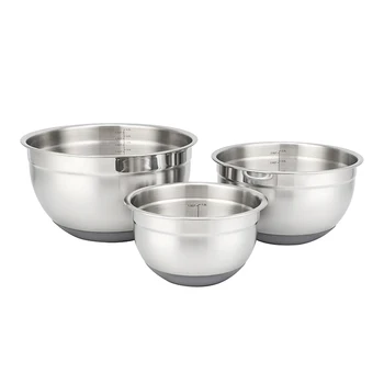 Metal Stainless Steel Mixing Bowl 3QT 5QT Mixing Bowls Set