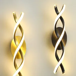 JACKSUN Modern Simple LED Wall Lamp for Living Room Corridor Balcony Bedroom Spiral Aluminum Entrance Aisle Background Wall