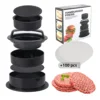 Presse à viande noire pour hamburger + 100 feuilles de papier silicone