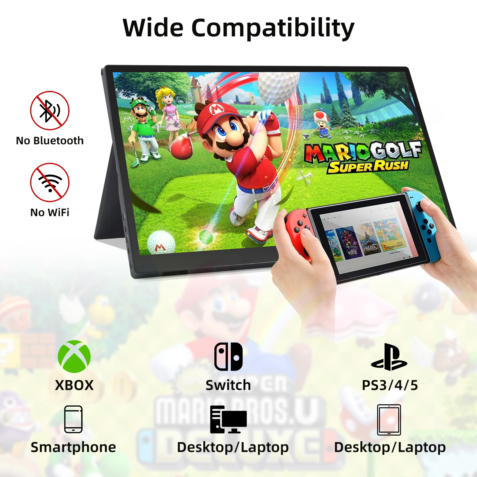 15.6インチ FHD 1080P HDR ポータブル ゲーム モニター IPS USB-C スクリーン エクステンダー 内蔵スピーカー (60Hz)