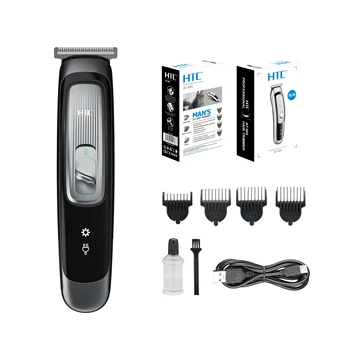 HTC AT-505 Rechargeable Men Beard Trimmer Zero Hair Cutting Machine Precision T-blade Hair Trimmer