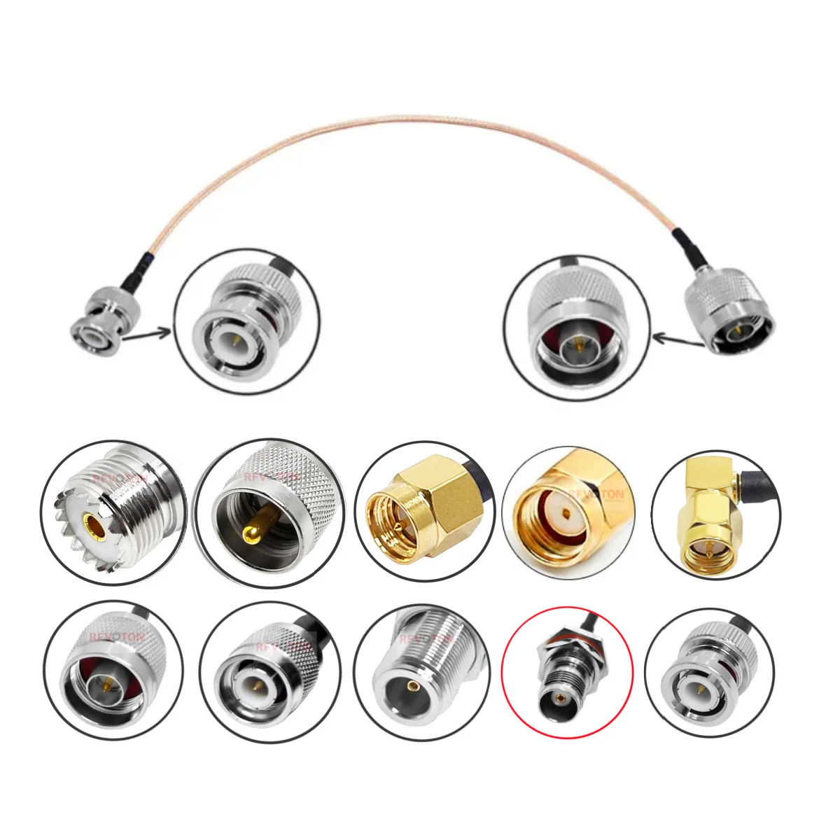 SMA Male to RP/SMA/SMB/SMC/MCX/MMCX/SMP/BNC/UHF PL-259 SO-239/TNC/FME/QMA/10-32 for RG316 RG178 RG400 RG142 RF Extension Cable