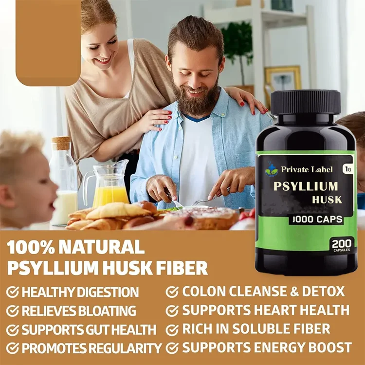 High Absorption Psyllium Husk Capsules - 1500mg Daily Fiber Supplement, 120 Count, Vegan, Keto, Unflavored