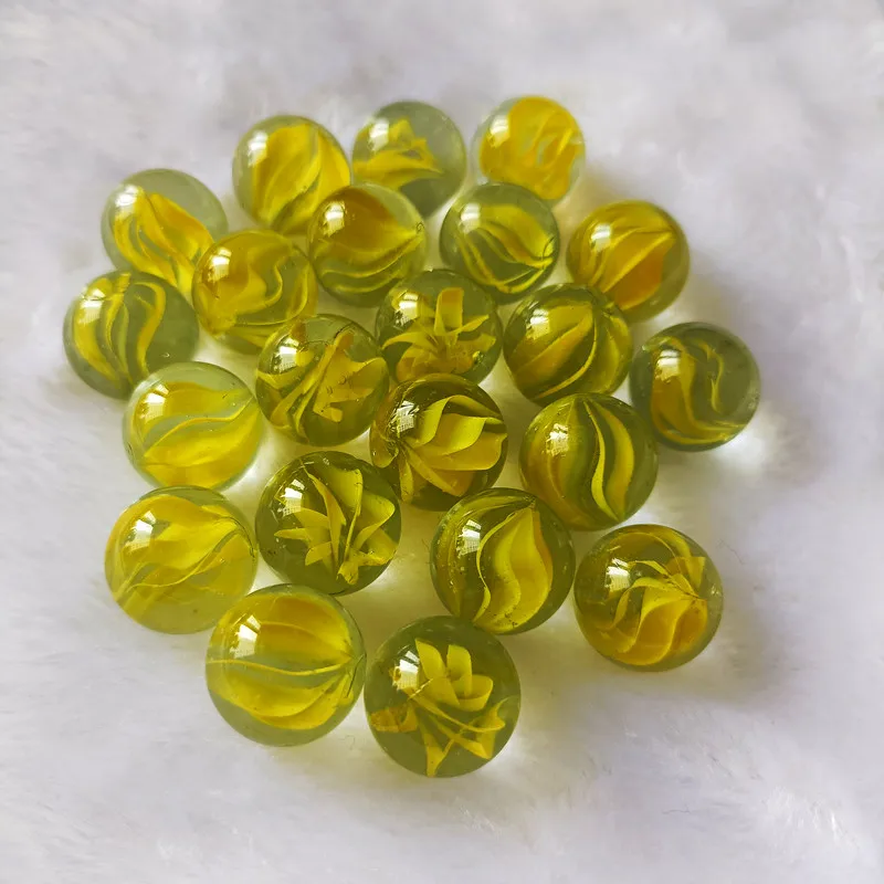 16 мм 25 Высококачественный трехцветковый лепесток игрушечный стеклянный мраморный шар