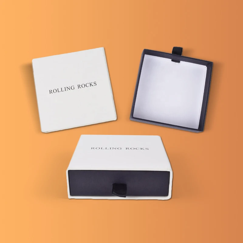Customized Boxes Packaging Boxes Custom logo Ring Slider Package Pe Film Jewelry Paper Drawer Storage Box