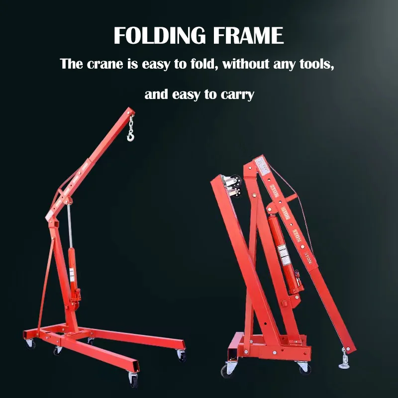 2 Ton Hydraulic Folding Engine Crane Stand Hoist Lift Jack 2t Crane