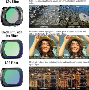 NEEWER Drone Len Filter 14 Pack Magnetic ND & CPL & Effect Filter Set for OSMO Pocket 3 detail image