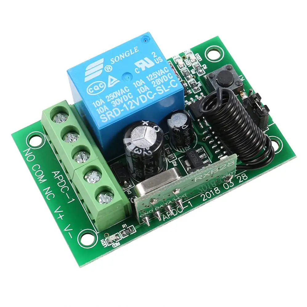 DC 12V 1 CH Channel RF Transmitter & 433MHz Wireless Remote Control Universal Relay Switch Receiver with Learning Code