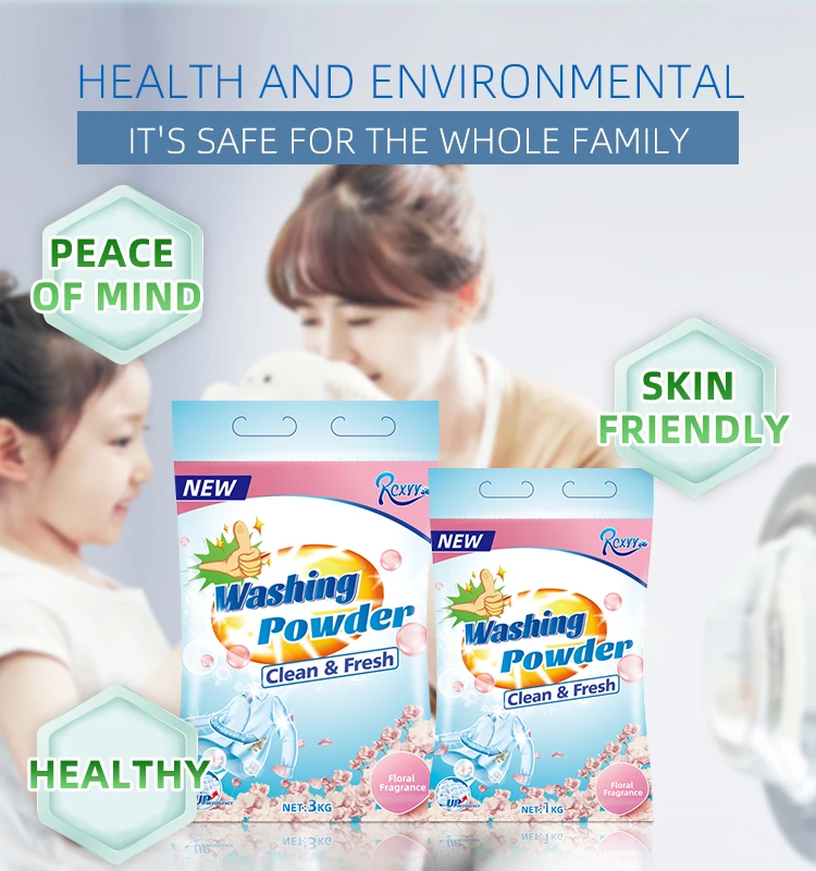 Wholesale Bulk Factory High Quality Rich Foam 1KG laundry Soap Washing Powder Detergent with Lemon Fragrance