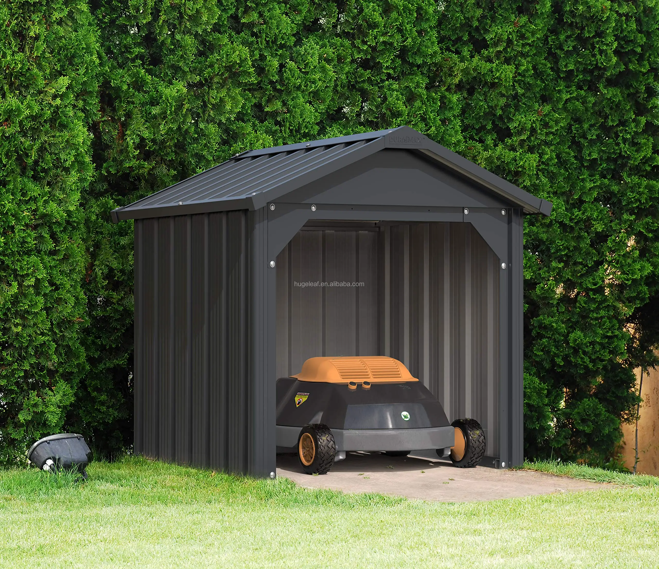 Durable Outdoor Garden Metal Storage Shed Robotic Lawn Mower Garage For
