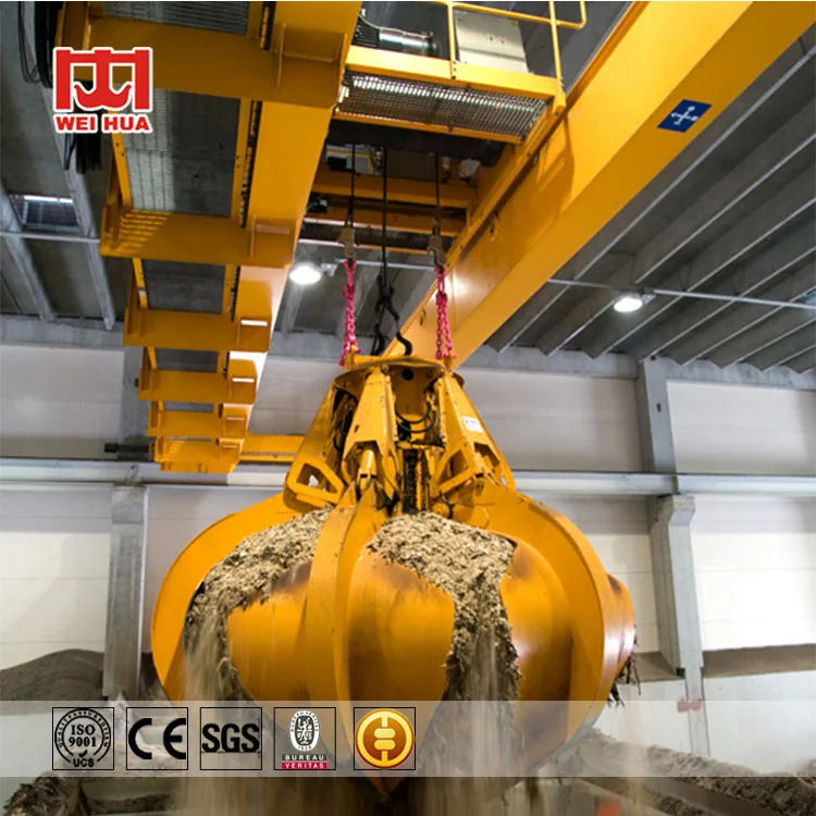 QZ Type Grab Bucket Grapple Double Girders or Beams Overhead Bridge Crane