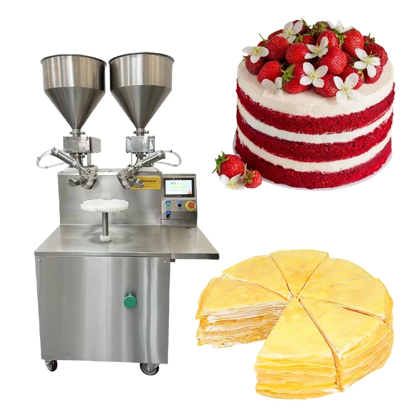 Automatic Birthday Cake Cream Coating Filling Machine Cake Icing Decorating Machine Butter Cream Smoothing Coating Spreader
