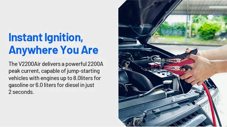 TOPDON V2200AIR 2-in-1 2200A Jump Starter with Air Compressor