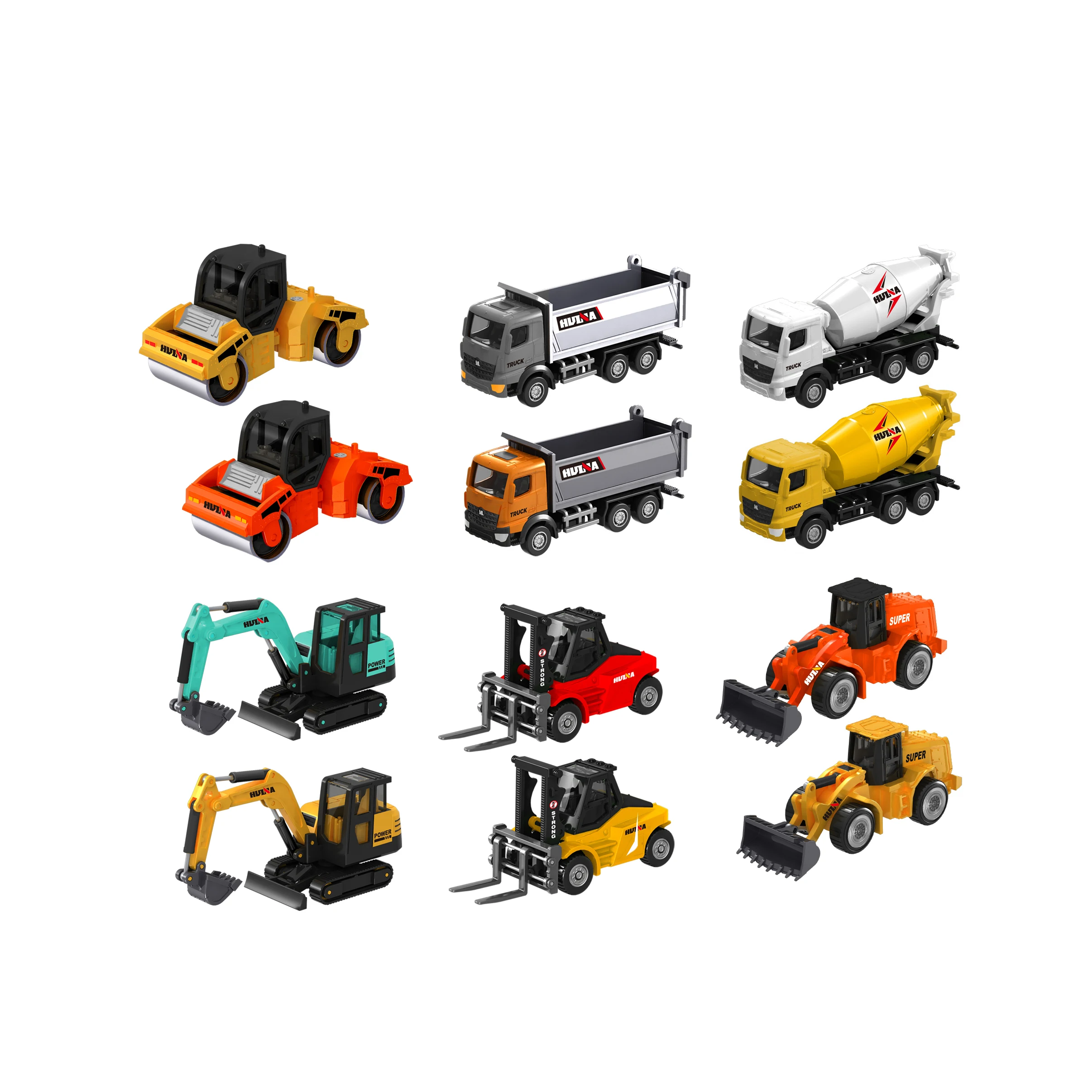 Mini Engineering Die-Cast Collection Toy 1/80 Alloy Metal Die-Casting Excavator Dump Truck Forklift Mini Model Set Toys for Kids