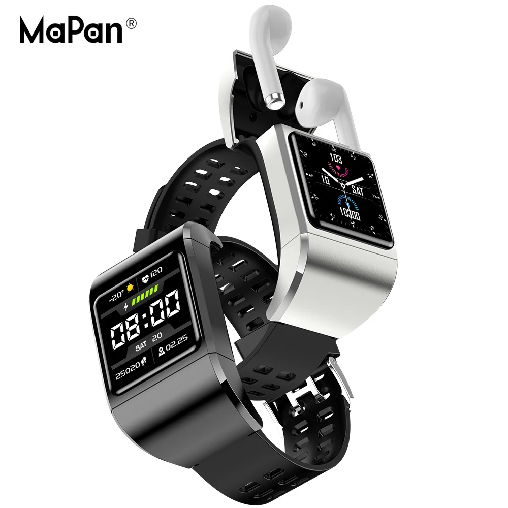 Smart Watch With Bluetooth Earphone Health Heart Rate Sleep Blood