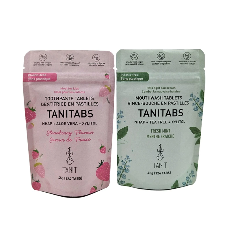 Customized Heat Sealable Kraft Paper Pouches for Edible Products Resealable Zipper Stand Up Pouches for Pet Food Bag