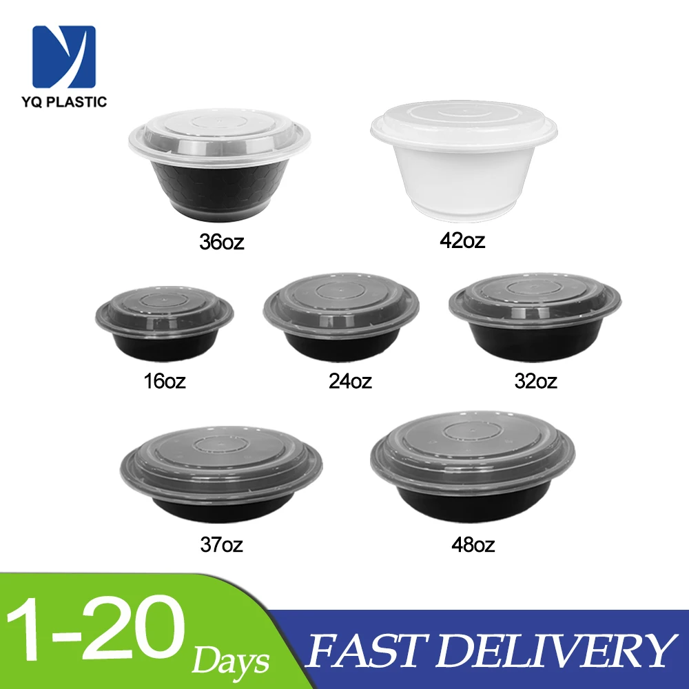 150 Pcs Stackable Meal Prep Bowl Containers,36Oz Food Takeout Bowls  Reusable,Black Disposable Meal Prep Bowls With Lids,Microwavable Dishwasher  Safe