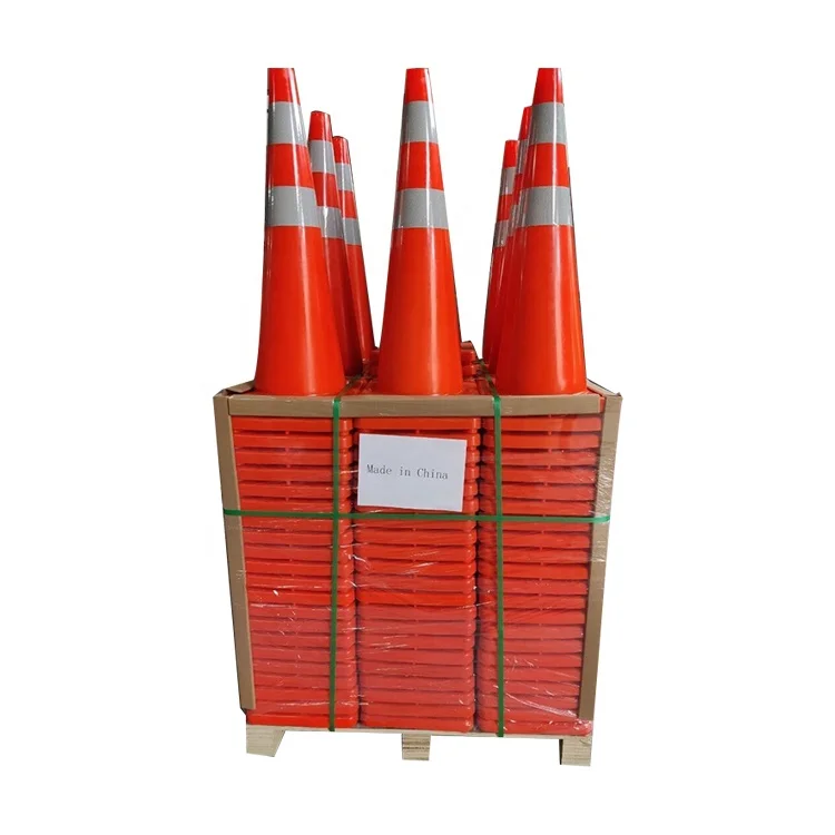 High Way Red Color Safety PVC Traffic Cone Flexible Road Cone Rubber Traffic Cones