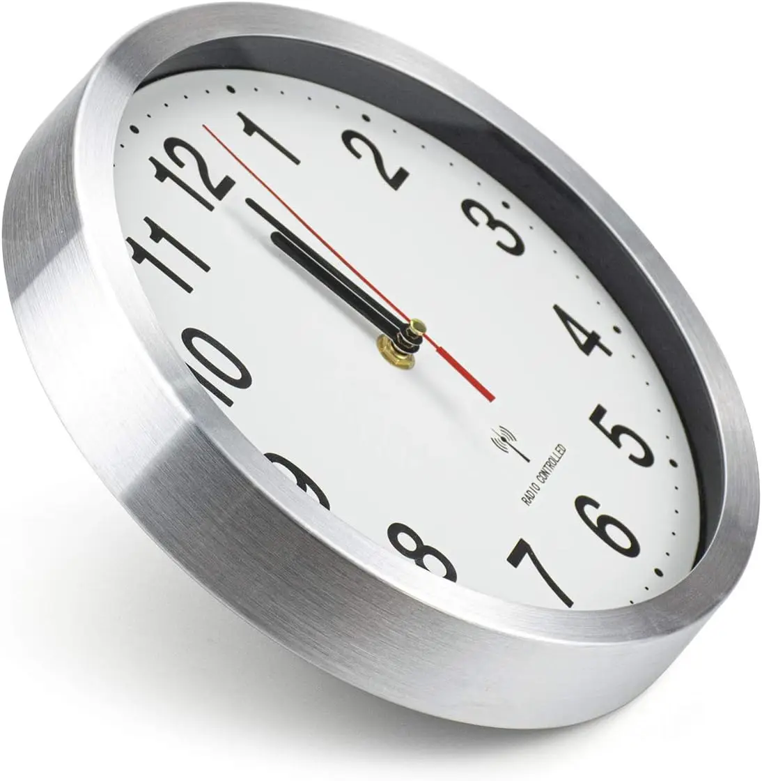 12 Inch Round Radio Controlled Clocks Aluminum Frame Ntp Luxury Modern