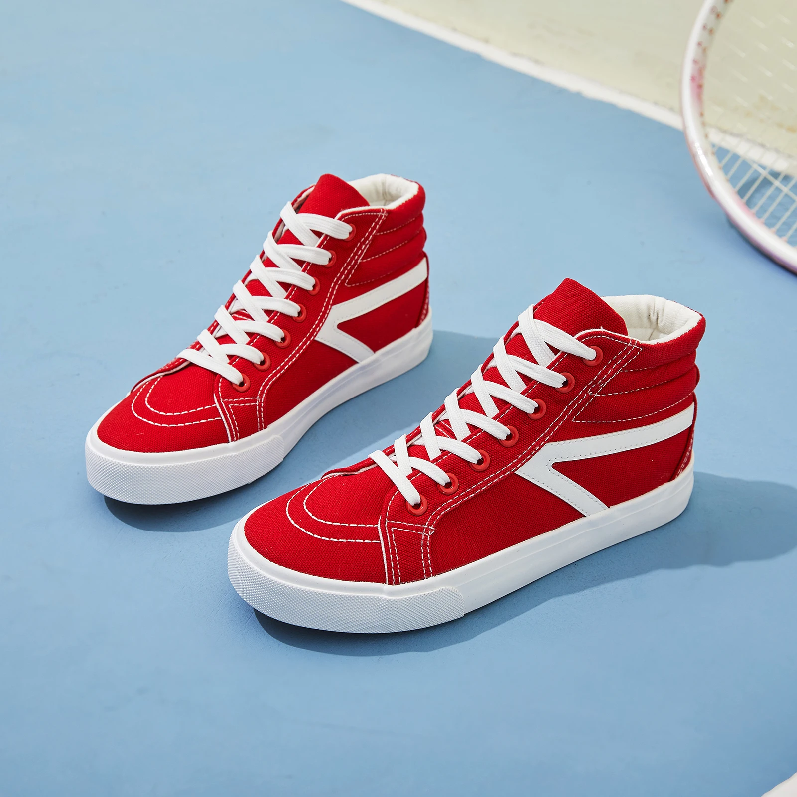 thumbnail image 2 of Shoes8teen Women's Fashion Casual Canvas Lace-up Sneakers 2 of 13