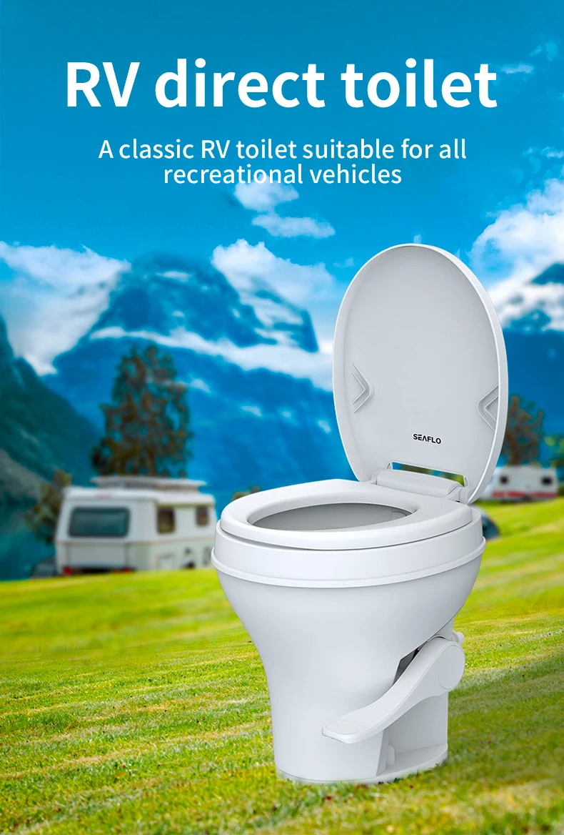 Seaflo Rv Toilet Onepiece Plastic Footoperated Outdoor Portable