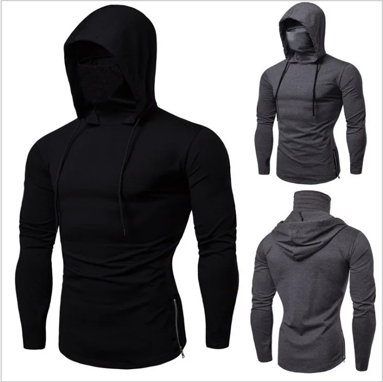 New Fitness Clothes Men's Sweatshirts Hats Long Sleeves T-shirts ...