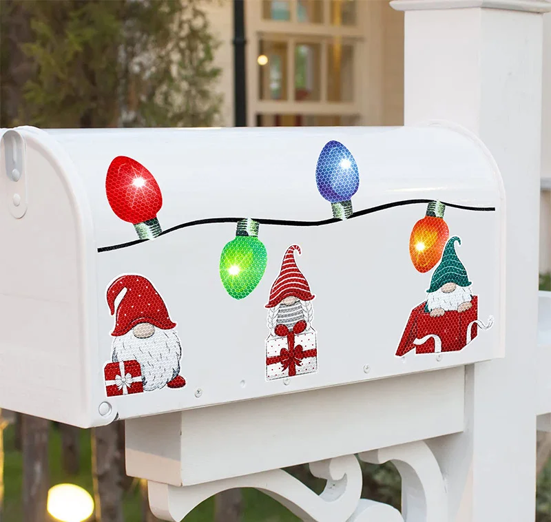 Wholesale Christmas decorations Santa light bulbs refrigerator stickers Car refrigerator garage door reflective magnets supplier