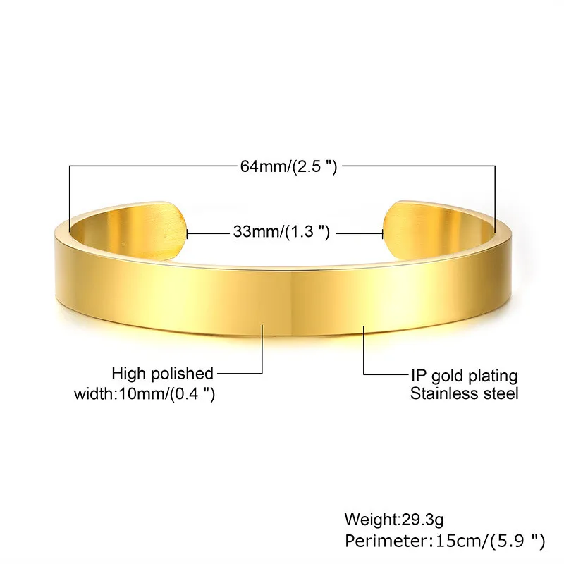 18K Gold 10mm Plain Bangle [B04608310] | USA Jewels