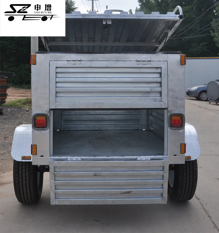 Small Galvanized Box Utility Trailer Ideal for Dog Transport