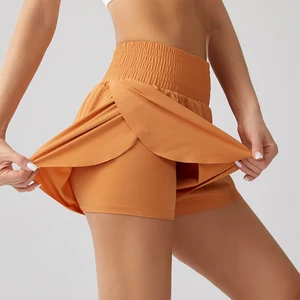 Women's High Waist Gym Shorts Summer Popular Casual Workout Pants With Print Elastic Waist Closure Polyester Spandex Material