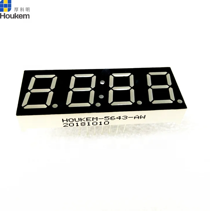 White 4 Bit 0.56 Inch 7 Segment LED Display HOUKEM-5463-AW for