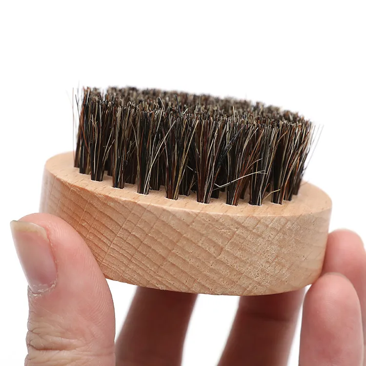 Ready to ship high quality natural beech custom logo wooden round pigtail hair beard brush.jpg