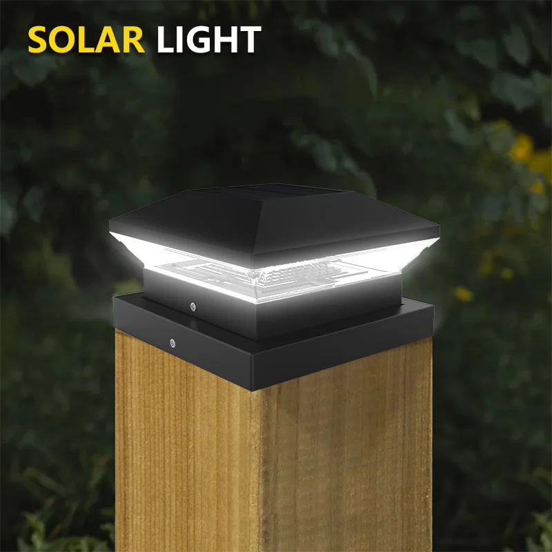 Outdoor Waterproof Solar Garden Post Cap Fence Light Led Solar Power ...