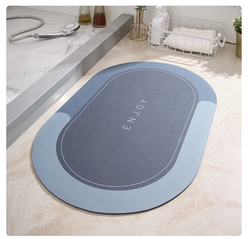 Non-Slip Diatom Mud Super-Microfiber Mats - Ultra Water-Absorbent Bathroom Rugs, Quick-Drying Bath Mats for Safe Bathroom Use, Ideal Floor Mats for Kitchen, Entrance