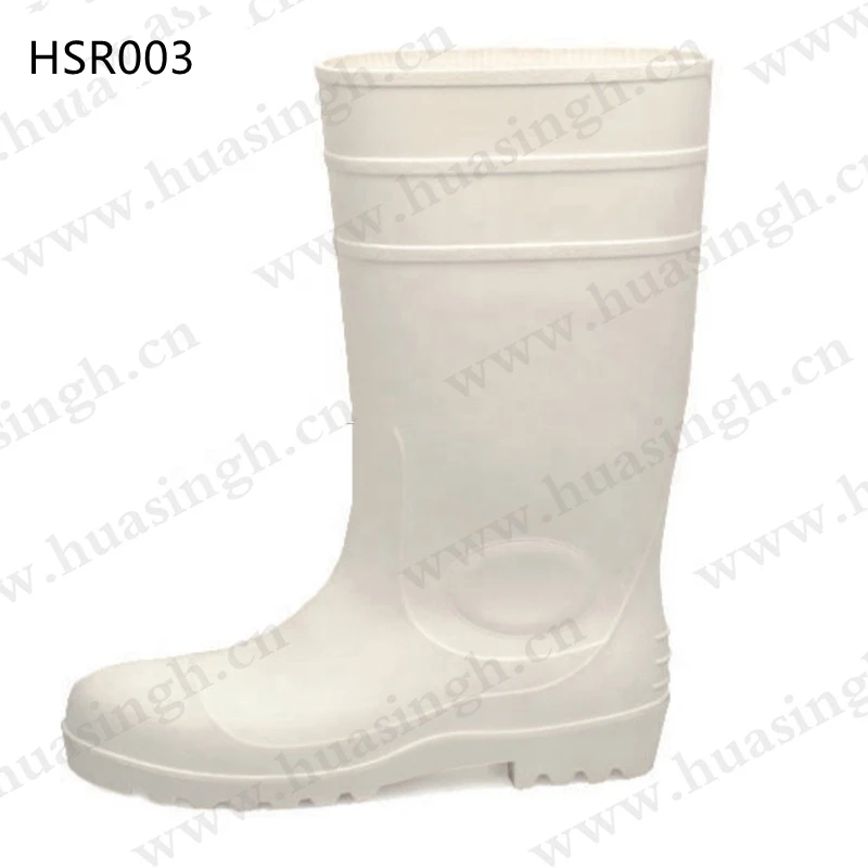 LXG,oil Drilling Anti-slip Waterproof Safety Rain Boots Pure White Cheap Price Steel Toe Available PVC Gumboots HSR003