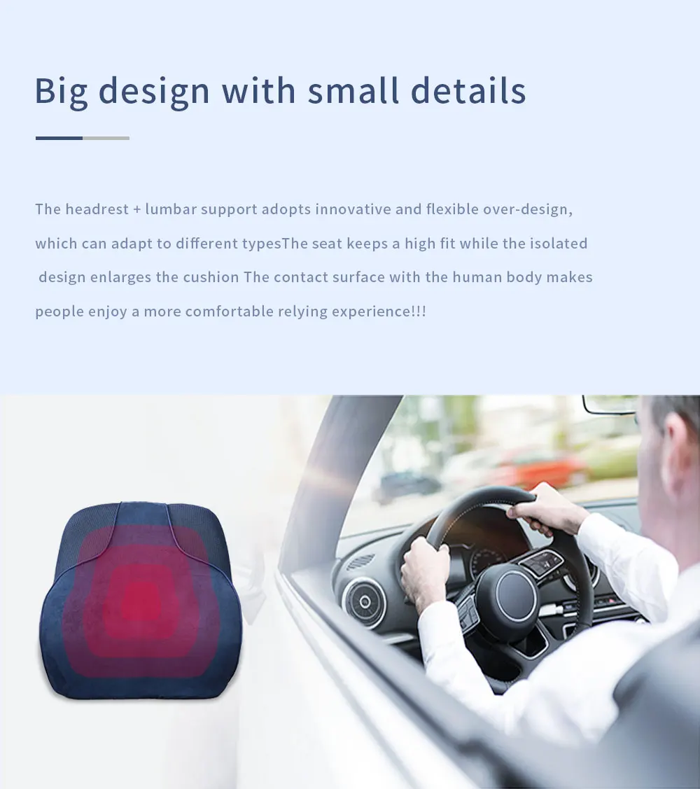 2022 Car Neck Headrest Memory Foam Pillow For Neck And Lumbar Back