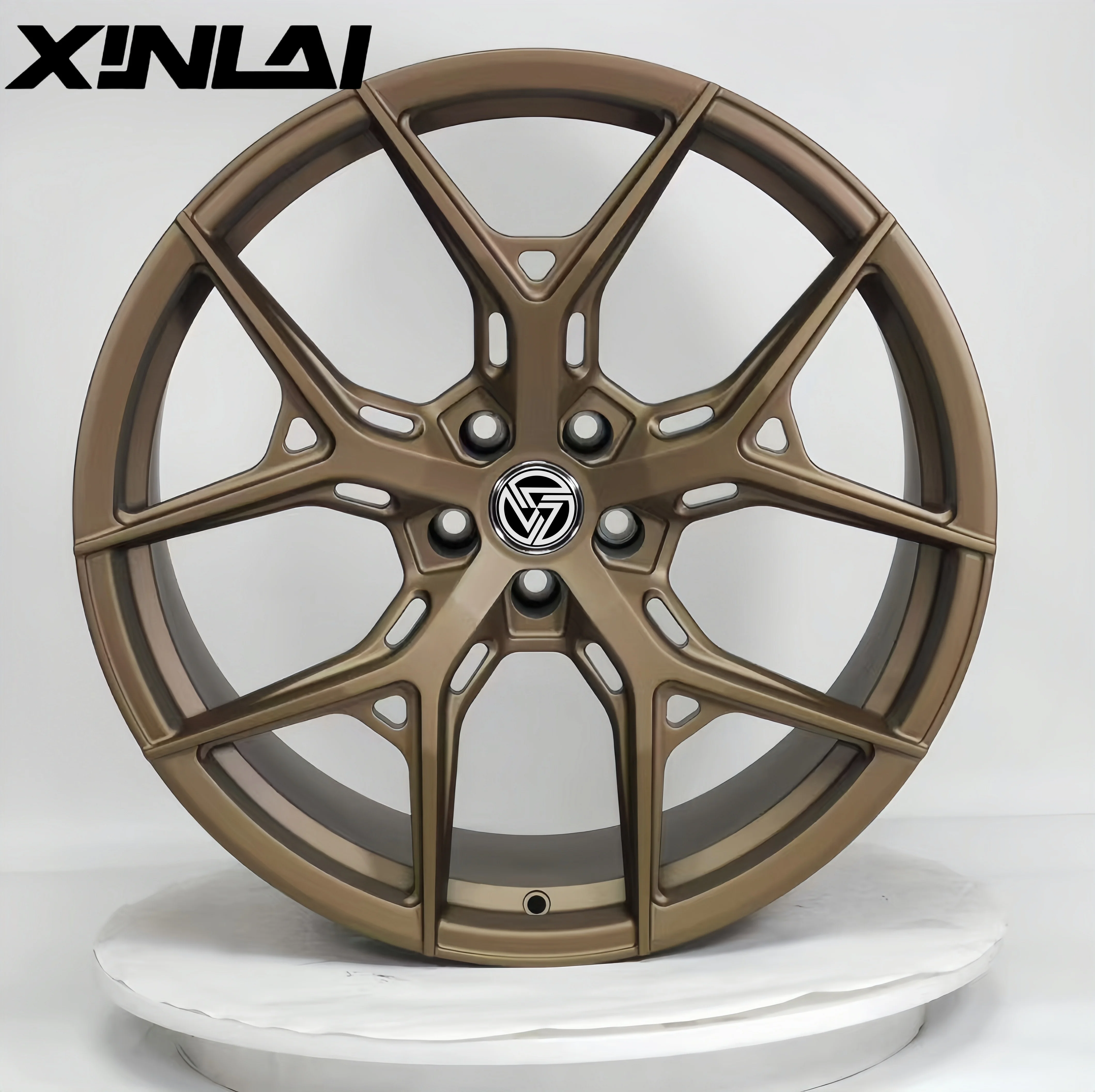XINL Custom Foeged Deep Concave Brushed Bronze Wheel 5x120 5x112 5x114.3 1-piece Forged Wheels 17 18 19 20 21 22 23 Inch Rims - Image 5