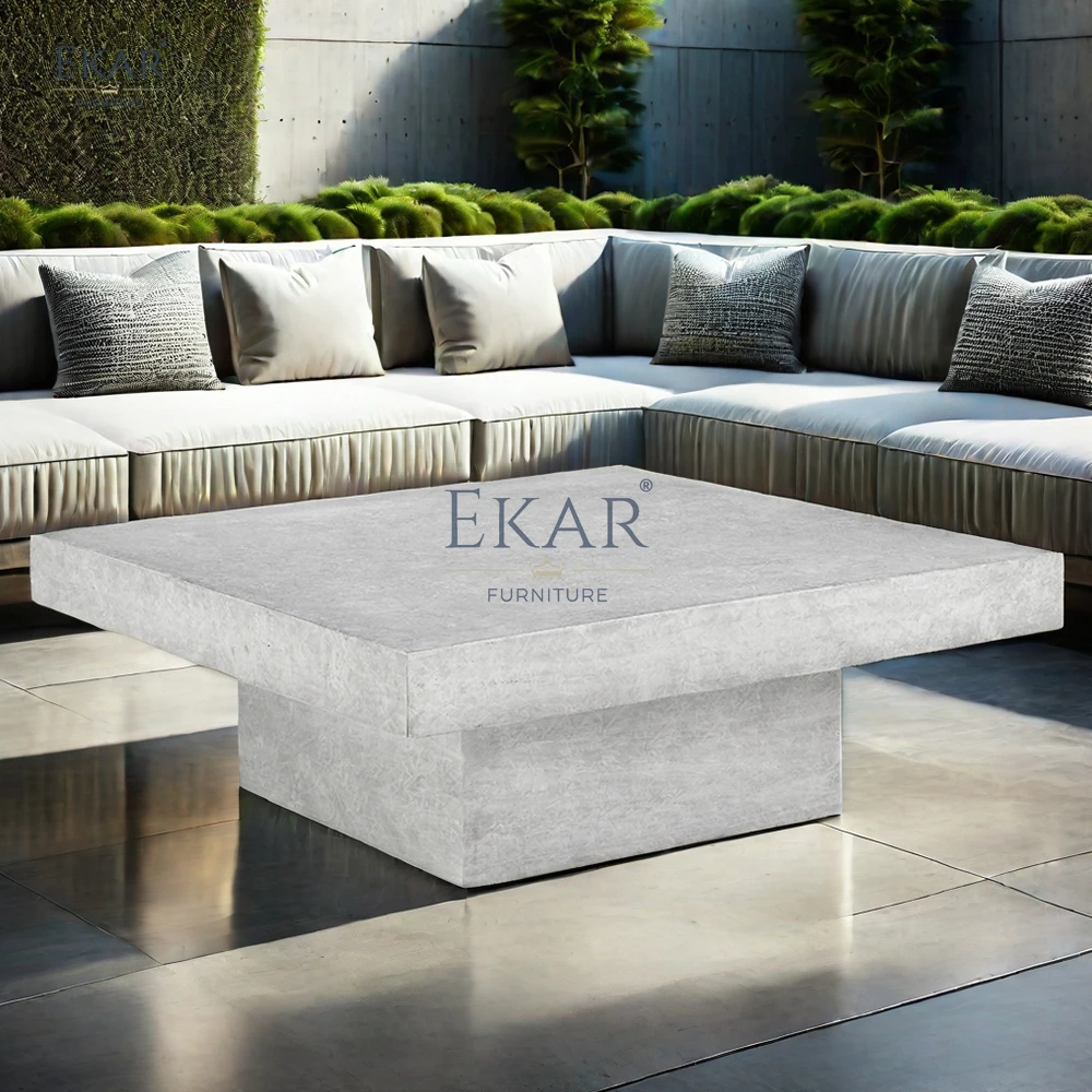 Modern Square Garden Coffee Table Outdoor Cement Sectional for Hotels Parks Schools Apartments Villas Hospitals manufacture