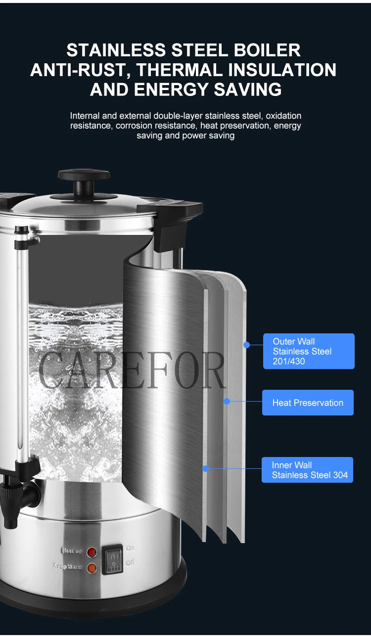 Hot Water Urn Water Boiler 50 Liter Commercial Coffee Maker Percolator