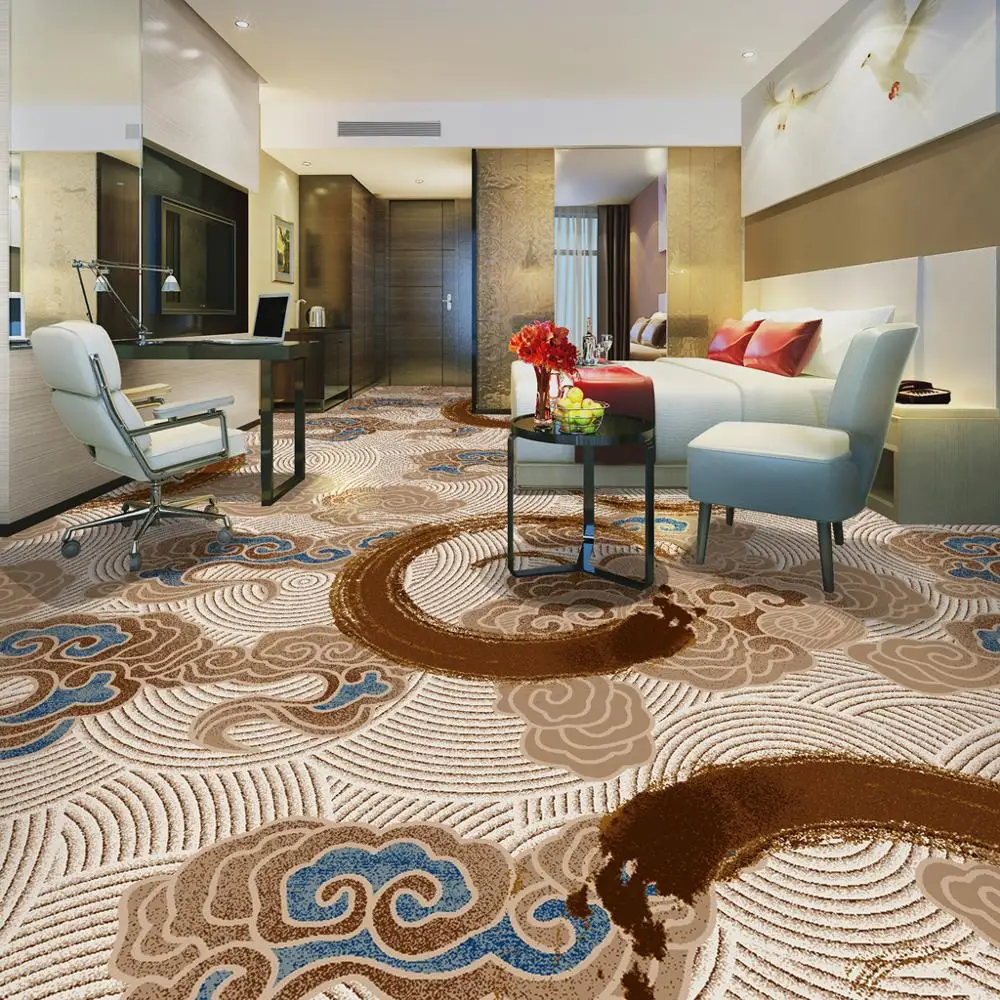 Popular Classic Big Flower Axminster Carpet Woven in Bold Color for Dinner Room Area Rugs & Sets