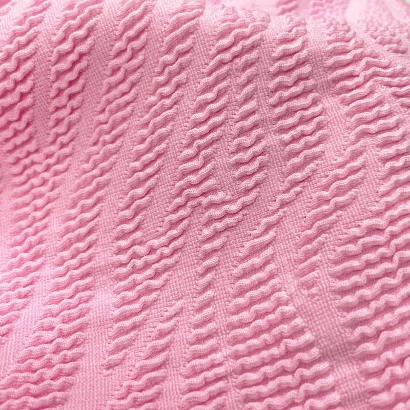 340 Gsm Polyester Spandex Swim Fabric 4 Way Stretch Knit Fabric