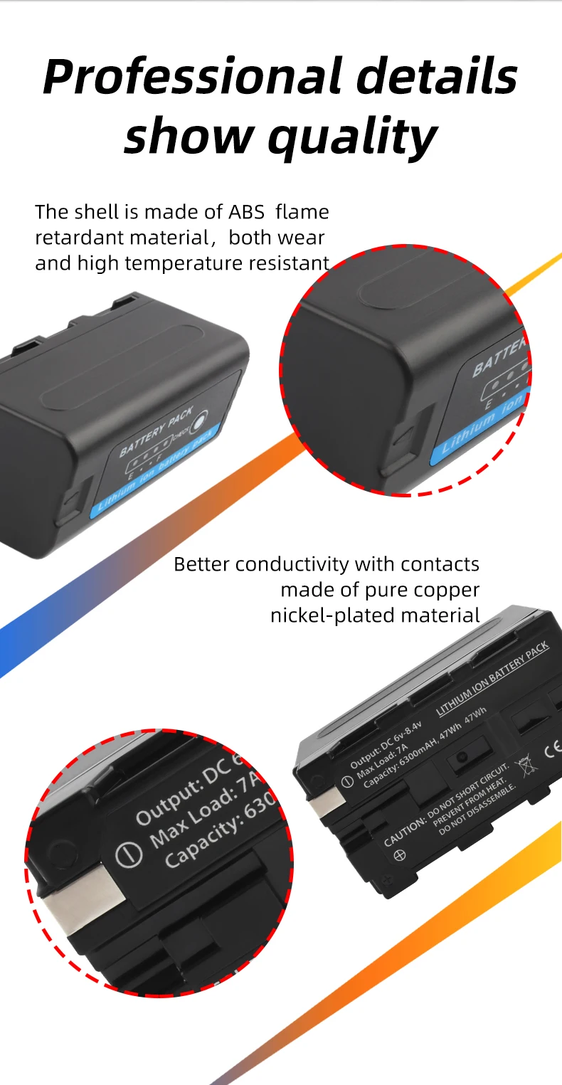 NP-F770D NP F770D Battery for FM50 FO55H QM71 QM91 VBD1 VBD2 VBD815 Large Capacity Compatible with F550 F750 details